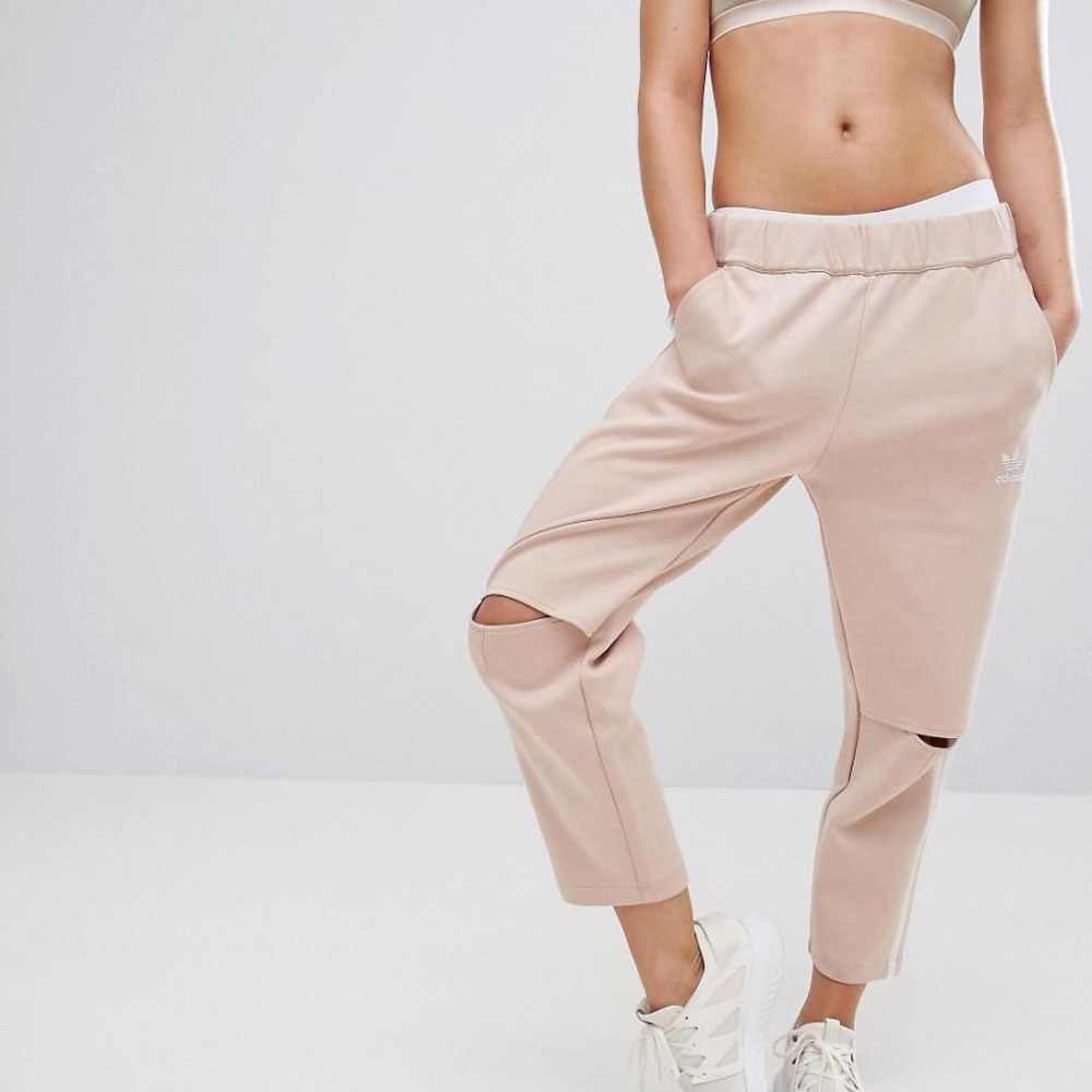 Pink/Beige Adidas Sweat Pants